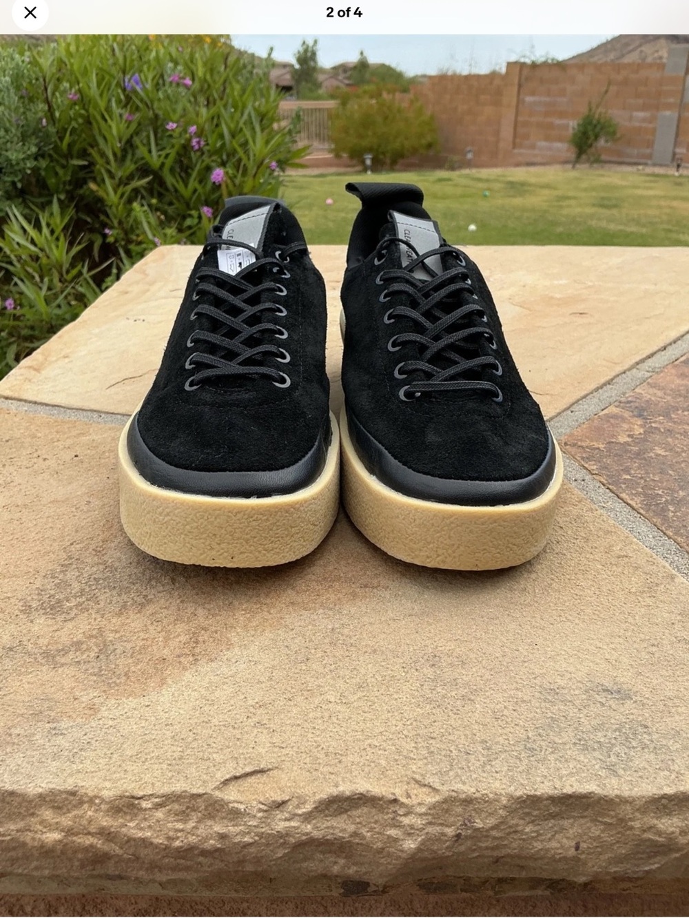 Clear weather Eichler Denali Men's Black Suede Platform Sneakers with Gum Sole - Picture 2 of 4